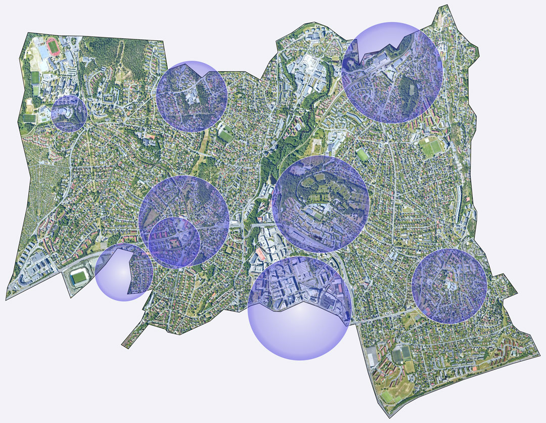 Bydelskart som viser Nordre Aker bydel i Oslo
